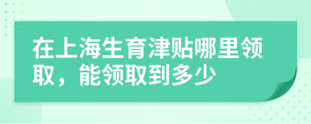 在上海生育津貼哪里領(lǐng)取，能領(lǐng)取到多少