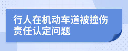 行人在機動車道被撞傷責任認定問題