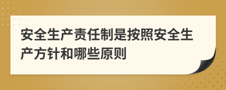 安全生產(chǎn)責(zé)任制是按照安全生產(chǎn)方針和哪些原則