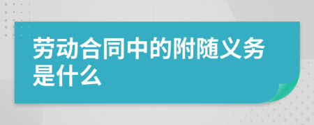 勞動(dòng)合同中的附隨義務(wù)是什么