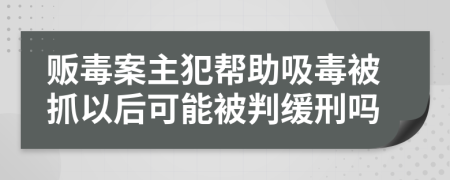 販毒案主犯幫助吸毒被抓以后可能被判緩刑嗎
