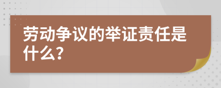 勞動(dòng)爭(zhēng)議的舉證責(zé)任是什么？