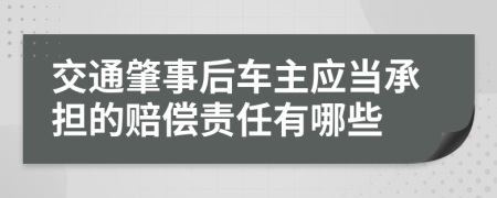 交通肇事后車(chē)主應(yīng)當(dāng)承擔(dān)的賠償責(zé)任有哪些