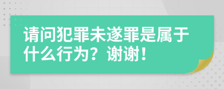 請問犯罪未遂罪是屬于什么行為？謝謝！