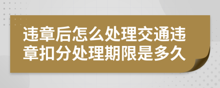 違章后怎么處理交通違章扣分處理期限是多久