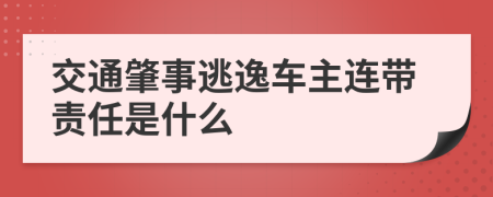 交通肇事逃逸車主連帶責任是什么