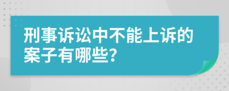 刑事訴訟中不能上訴的案子有哪些？