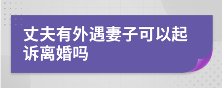 丈夫有外遇妻子可以起訴離婚嗎