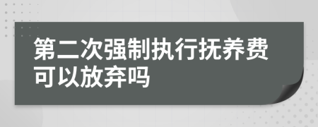 第二次強(qiáng)制執(zhí)行撫養(yǎng)費(fèi)可以放棄嗎