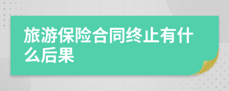 旅游保險合同終止有什么后果
