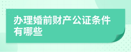 辦理婚前財產(chǎn)公證條件有哪些