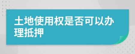 土地使用權(quán)是否可以辦理抵押