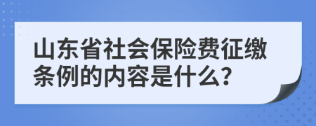 山東省社會保險費征繳條例的內(nèi)容是什么?