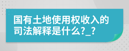國有土地使用權收入的司法解釋是什么?_?