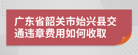 廣東省韶關(guān)市始興縣交通違章費(fèi)用如何收取