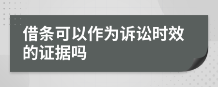 借條可以作為訴訟時(shí)效的證據(jù)嗎