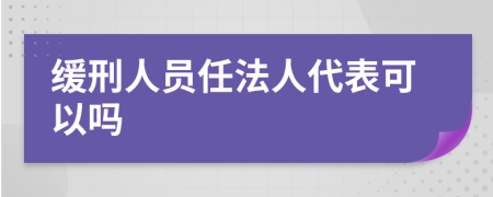 緩刑人員任法人代表可以嗎