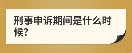 刑事申訴期間是什么時候？