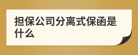 擔(dān)保公司分離式保函是什么