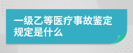 一級(jí)乙等醫(yī)療事故鑒定規(guī)定是什么