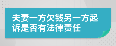 夫妻一方欠錢另一方起訴是否有法律責任