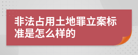 非法占用土地罪立案標準是怎么樣的