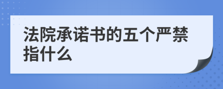 法院承諾書的五個嚴禁指什么