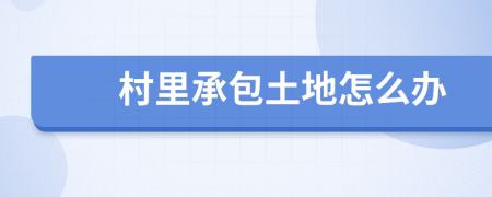 村里承包土地怎么辦