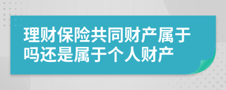 理財保險共同財產(chǎn)屬于嗎還是屬于個(gè)人財產(chǎn)