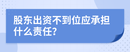 股東出資不到位應(yīng)承擔(dān)什么責(zé)任？