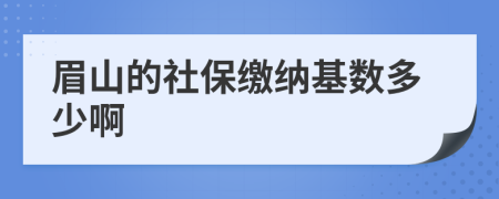 眉山的社保繳納基數(shù)多少啊