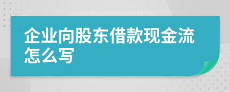 企業(yè)向股東借款現(xiàn)金流怎么寫