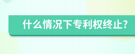 什么情況下專利權(quán)終止?