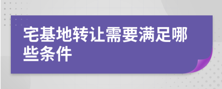 宅基地轉(zhuǎn)讓需要滿足哪些條件