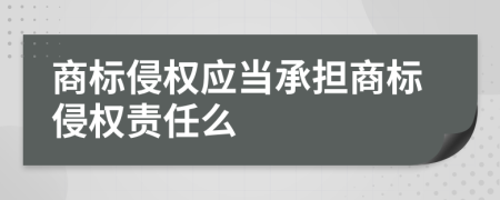 商標(biāo)侵權(quán)應(yīng)當(dāng)承擔(dān)商標(biāo)侵權(quán)責(zé)任么