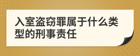 入室盜竊罪屬于什么類型的刑事責(zé)任