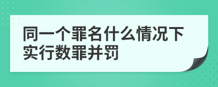 同一個罪名什么情況下實行數(shù)罪并罰