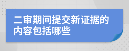 二審期間提交新證據(jù)的內(nèi)容包括哪些