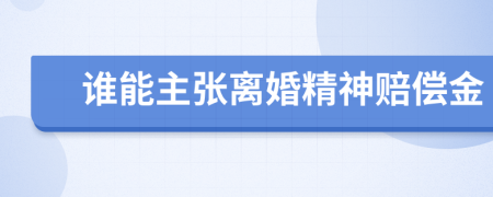 誰能主張離婚精神賠償金