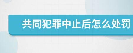 共同犯罪中止后怎么處罰
