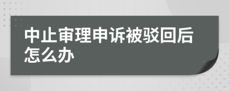 中止審理申訴被駁回后怎么辦