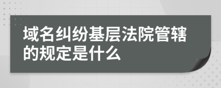 域名糾紛基層法院管轄的規(guī)定是什么