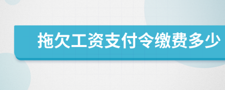 拖欠工資支付令繳費多少