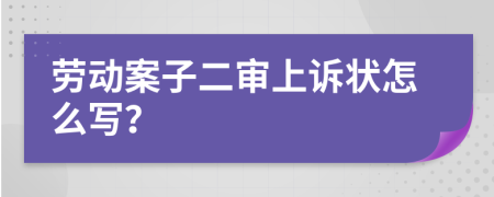 勞動(dòng)案子二審上訴狀怎么寫？