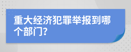 重大經濟犯罪舉報到哪個部門？