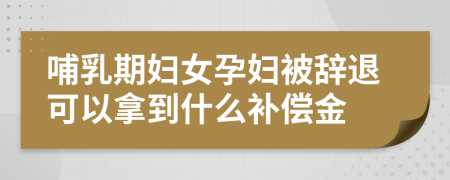 哺乳期婦女孕婦被辭退可以拿到什么補償金