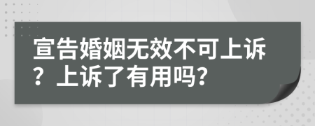 宣告婚姻無效不可上訴？上訴了有用嗎？