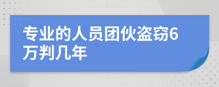 專業(yè)的人員團伙盜竊6萬判幾年