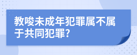 教唆未成年犯罪屬不屬于共同犯罪?