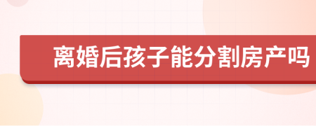 離婚后孩子能分割房產(chǎn)嗎
